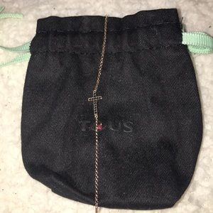 Tous black spinel with ruby rose gold bracelet